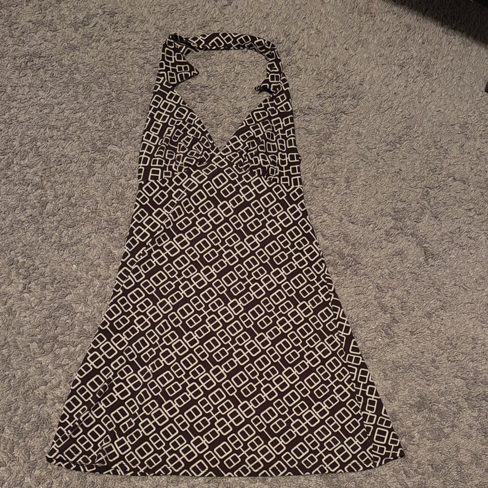Rue21 Black and White Geometric Backless Dress